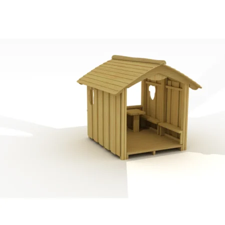 Stort björnhus med golv