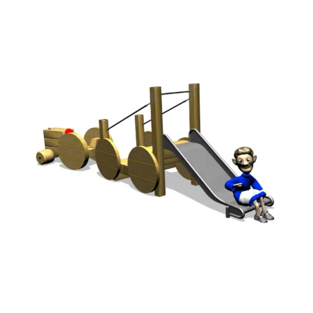 Robinia traktor med vagn och rutschkana