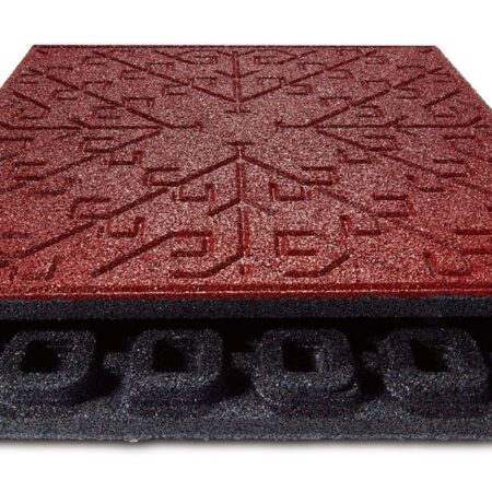 Mönstrad gummiplatta röd/svart 40 mm (m2)