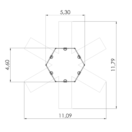 Gungställning Cirkelsving Halm 6 platser (med sittplatser)