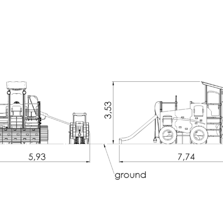Temalek Combine med traktor och släp