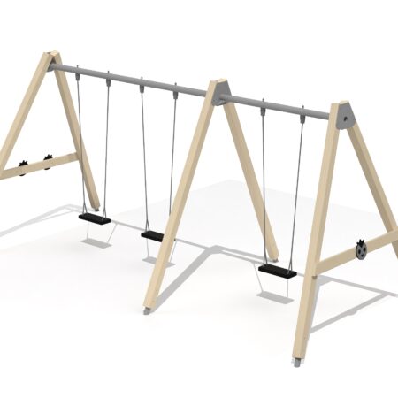 Gungställning Fågelunge 3 platser, stålfästen (utan säten och beslag)