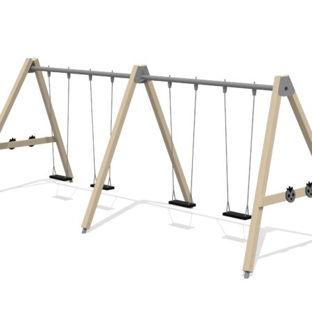 Gungställning Fågelunge 4 platser, stålfästen (utan säten och beslag)
